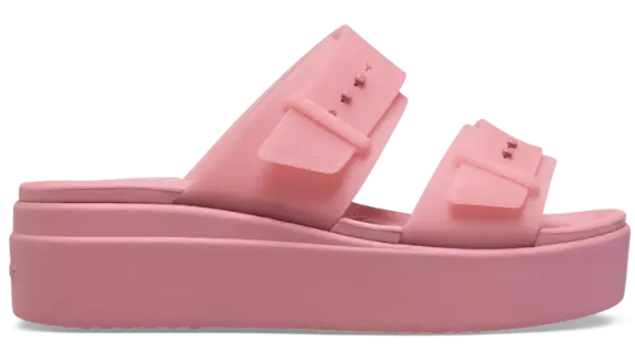 Crocs Brooklyn Buckle Frosted Low Wedge | ShopRunner