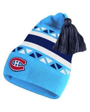 NHL Fanatics Branded Hockey Fights Cancer Authentic Pro Cuffed Knit Hat  with Pom - White/Purple