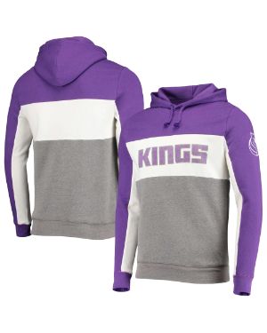 Men's Mitchell & Ness Jason Williams Heathered Gray Sacramento Kings Big Tall Name Number Pullover Hoodie