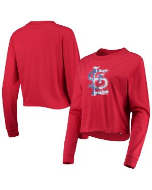 Women's Fanatics Branded Red St. Louis Cardinals Simplicity Crossover  V-Neck Pullover Hoodie