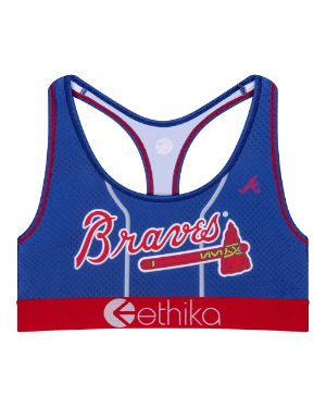 Atlanta Braves Tiny Turnip Women's Baseball Flag T-Shirt - Navy