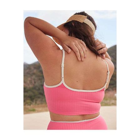 Aerie Wide Rib Scoop Longline Bikini Top