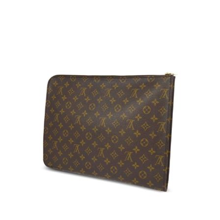 Pre-owned Louis Vuitton 1997 Poche Documents 38 Clutch Bag In Brown