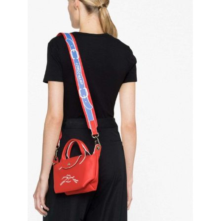 Longchamp Le Pliage Cuir Backpack Xs In Red 