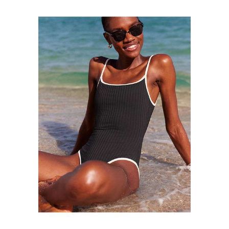 Aerie Wide Rib Scoop Full Coverage One Piece Swimsuit