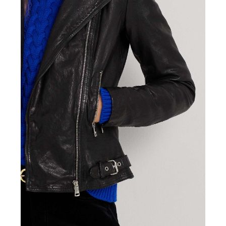 Lauren Ralph Lauren Women's Tumbled-Leather Jacket (Dark Walnut, 2)