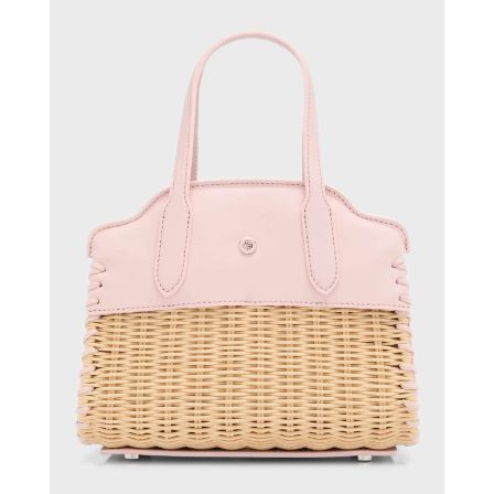 Loro Piana Micro Sesia Wicker & Leather Handbag