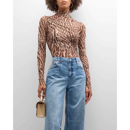 Sana Cheetah Mock-Neck Top | Neiman Marcus | ShopRunner