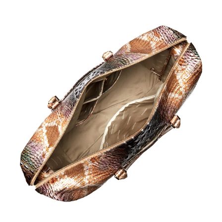 BRAHMIN Handbag Large Duxbury Satchel Truffle Python Ombre