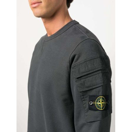 Compass-patch crew-neck sweatshirt